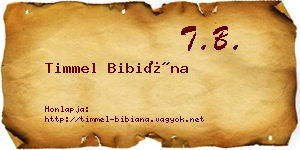 Timmel Bibiána névjegykártya